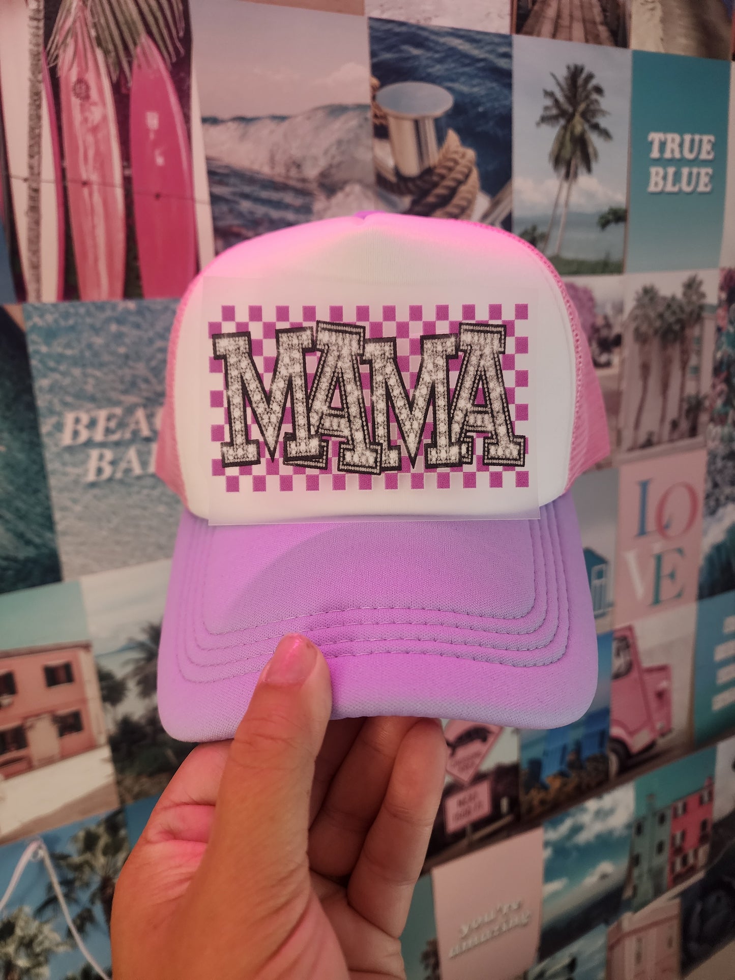 Mama (purple checkered)