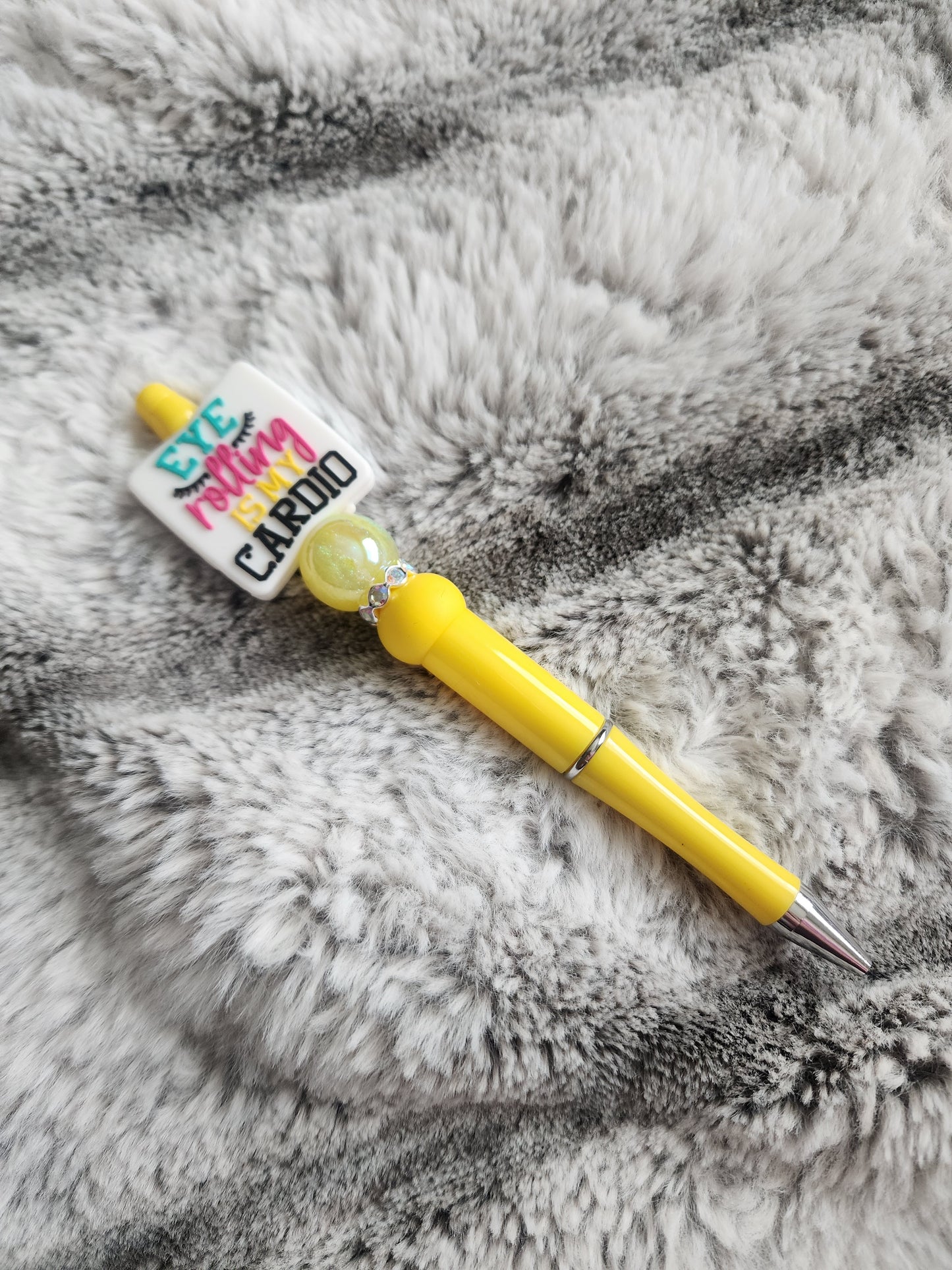 Beaded Rolling Eyes Pen