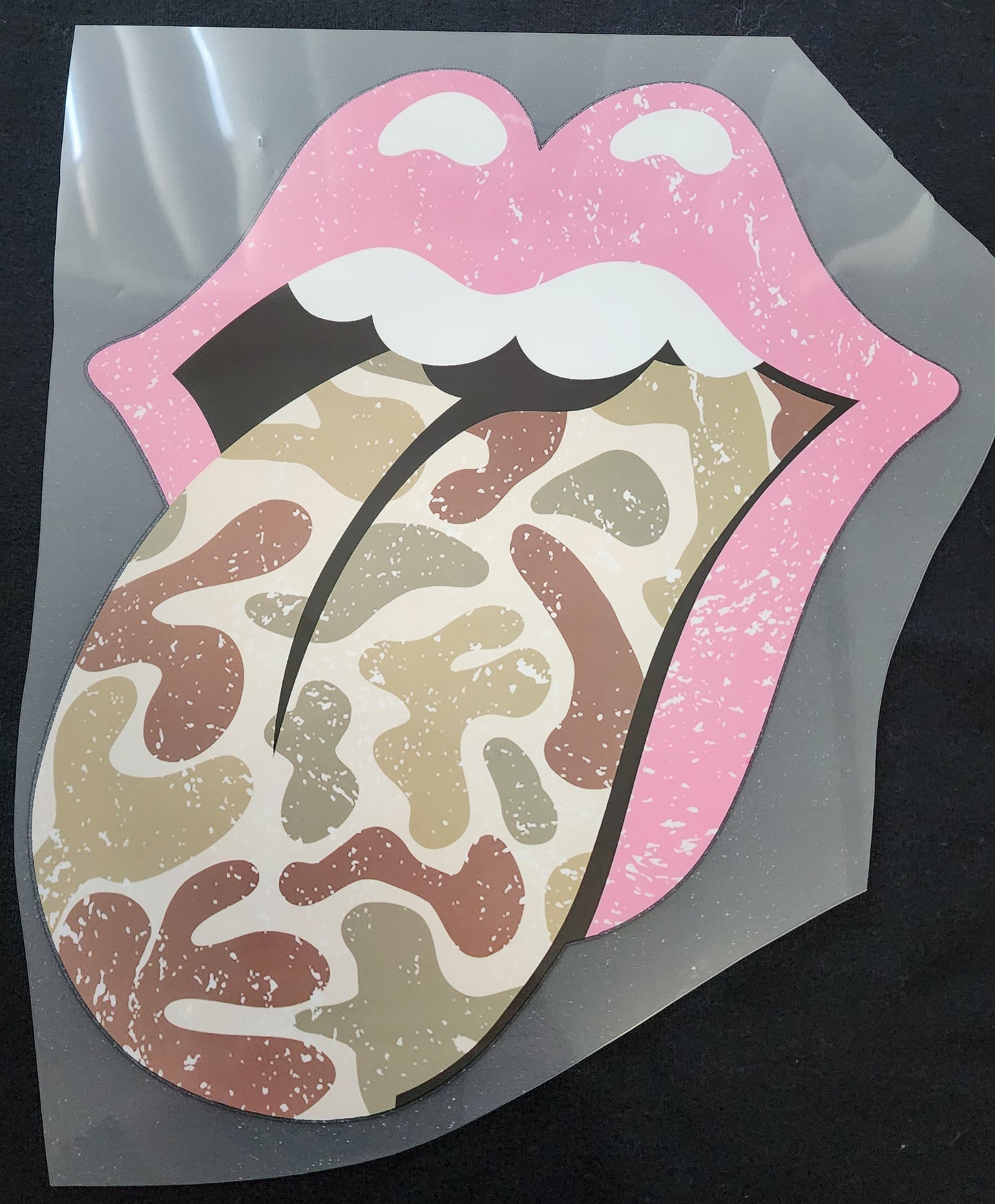 Pink/Camo tongue (DTF) Transfer