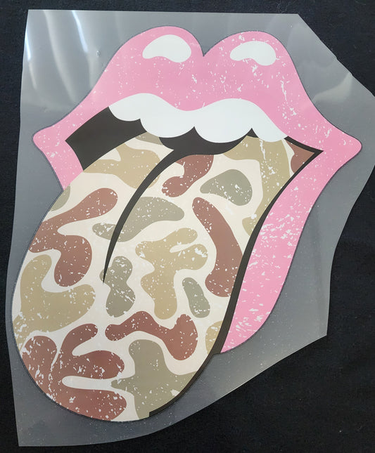 Pink/Camo tongue (DTF) Transfer