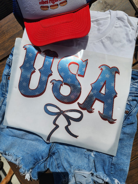 Spangle USA Bow (Transfer)