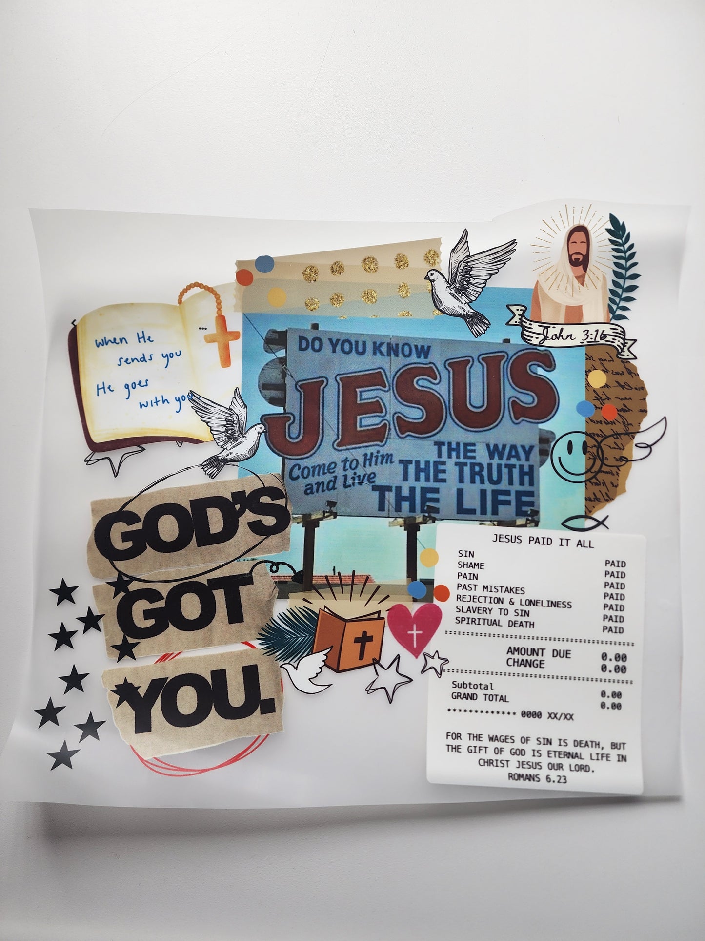 Jesus collage (DTF) Transfer