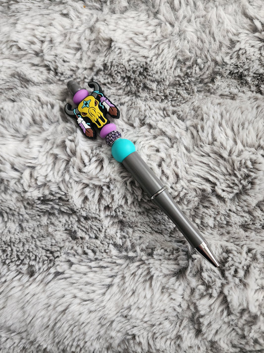 Beaded skull Pen