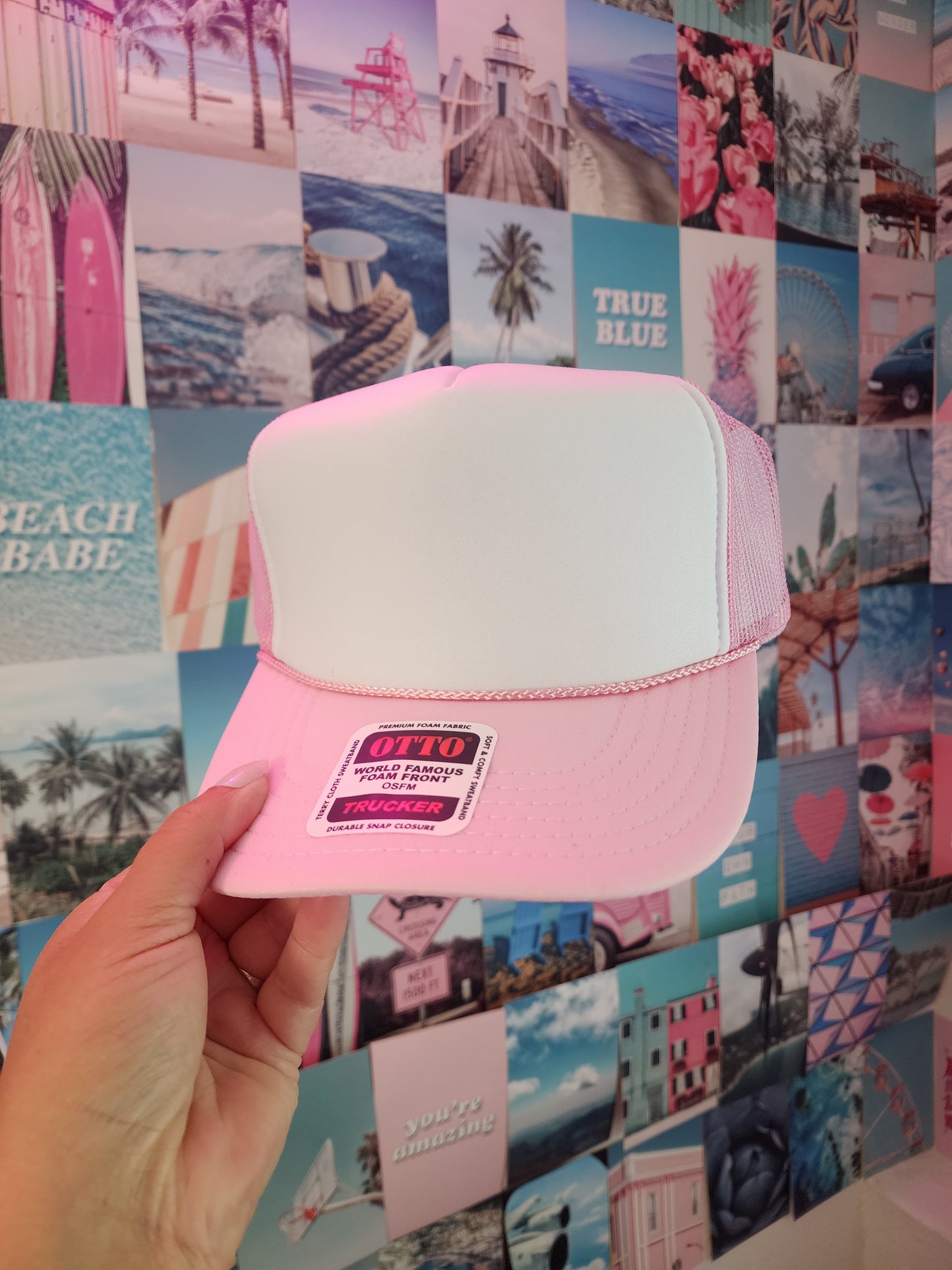 Light pink and white
