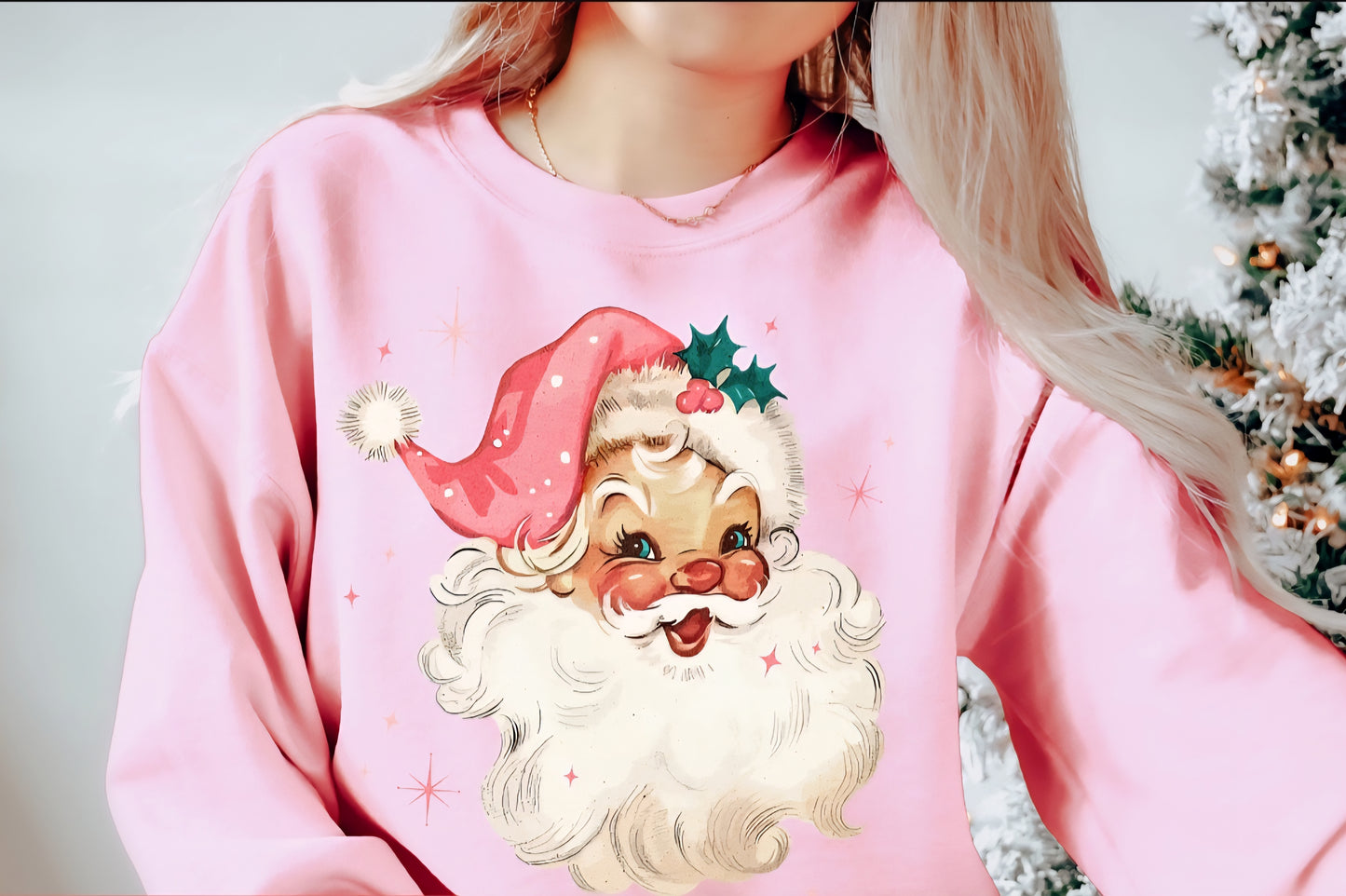 Vintage Pink Santa (Transfer)
