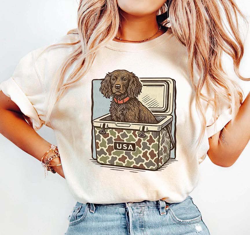 USA dog in cooler (Transfer)